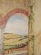 Настенная живопись, изображение арки, плюща, неба, полей